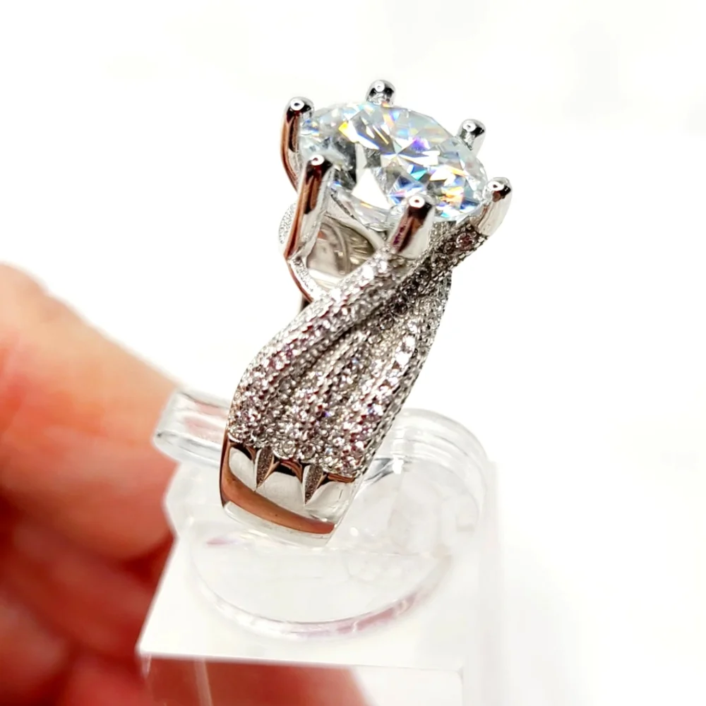 5 Carat Moissanite Ring Sterling